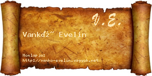 Vankó Evelin névjegykártya